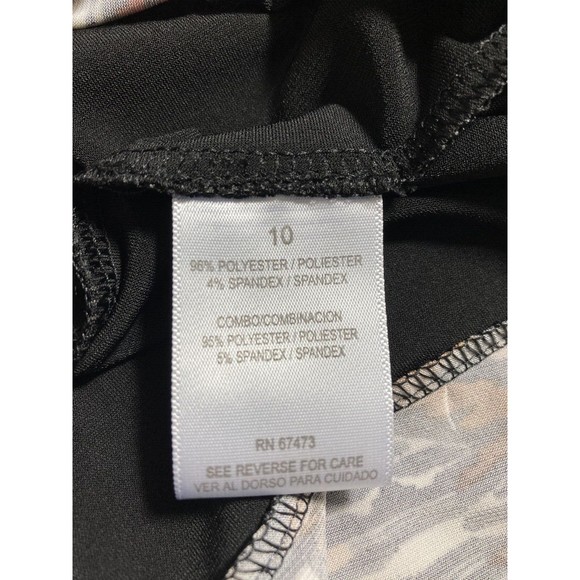 Gabby Skye Women's Size 10 Fitted Stretchy Dress Black/Brown Exotic Print - Picture 7 of 7